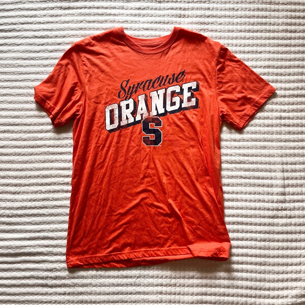 Syracuse Orange T Shirt Mens Large NCAA Graphic Tee Bright Orange College Shirt